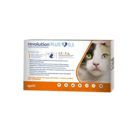 Zoetis Revolution Plus pipeta antiparasitaria para gatos 2.5-5 kg
