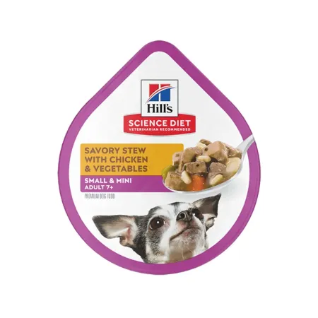 HILLS SD CANINE ADULT 7+ SMALL & MINI STEW CKN & VEG 3.5 OZ. (TRAY 99 G) | Maskotas.pe