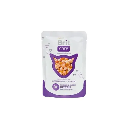 BRIT BRIT CARE CAT CHICKEN & CHEEESE KITTEN POUCH 80 GR | Maskotas.pe