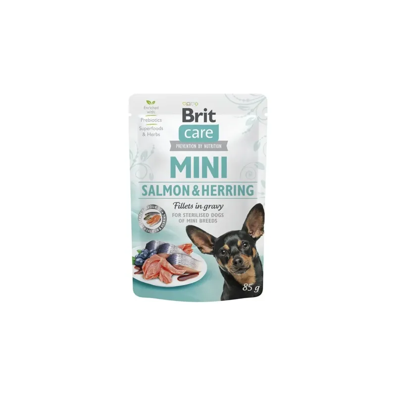 BRIT BRIT CARE MINI SALMON & HERRING STERILISED FILLETS 85 GR | Maskotas.pe