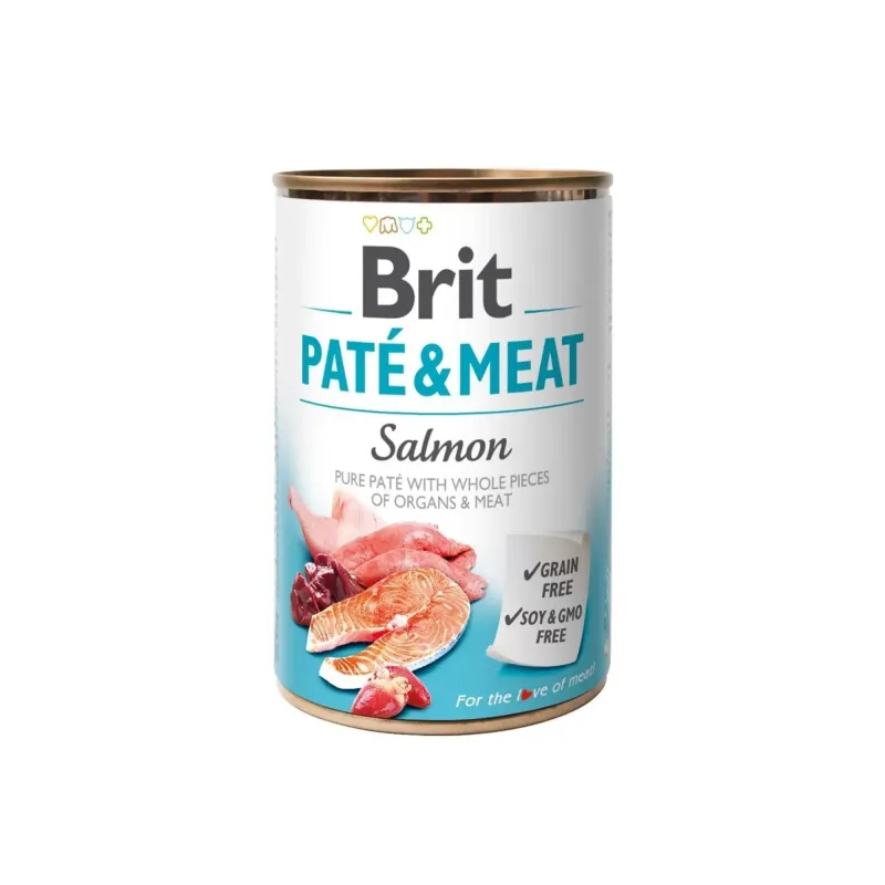 BRIT BRIT PATE & MEAT SALMON 400 G | Maskotas.pe