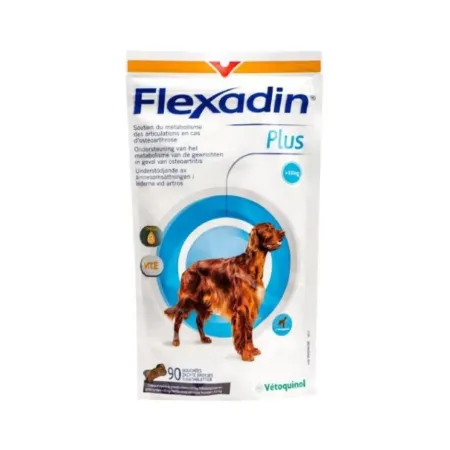 VETOQUINOL FLEXADIN PLUS 90 UNIDADES MAYOR A 10KG | Maskotas.pe