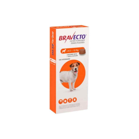 Bravecto 250mg comprimido masticable antipulgas garrapatas para perros 4.5-10 kg