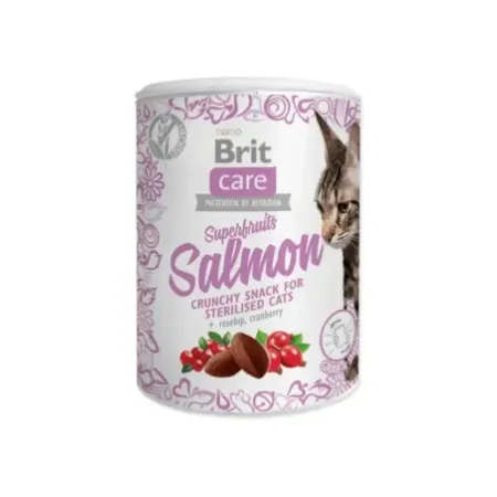 Brit Care Cat Snack Superfruits Salmon bocadillos de salmón con súperfrutas para gatos