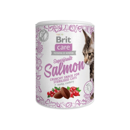 Brit Care Cat Snack Superfruits Salmon bocadillos de salmón con súperfrutas para gatos