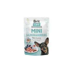 Brit Care Mini Salmon & Herring Sterilised Fillets alimento húmedo para perros mini esterilizados
