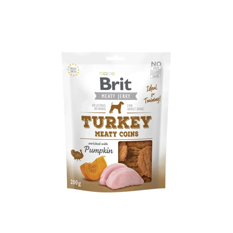 Brit Jerky Snack Turkey Meaty Coins bocadillos de pavo para perros