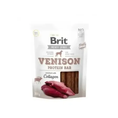 Brit Jerky Snack Venison Protein Bar bocadillo de venado para perros