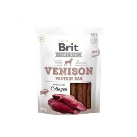 Brit Jerky Snack Venison Protein Bar bocadillo de venado para perros