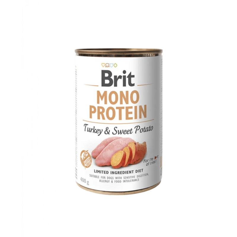 Brit Mono Protein Turkey & Sweet Potato alimento húmedo para perros