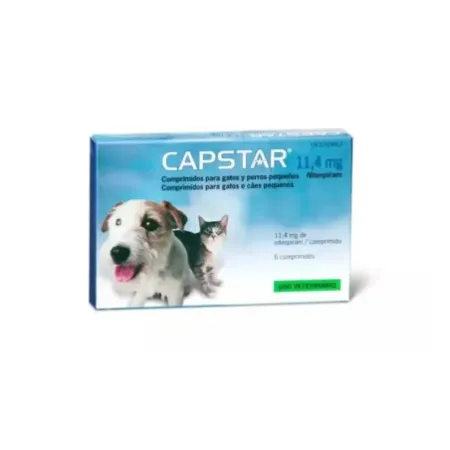 Capstar 11.4 mg tabletas antipulgas acción rápida para perros y gatos 1-11 kg