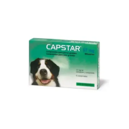 Capstar 57 mg tabletas antipulgas acción rápida para perros y gatos 11.1-57 kg