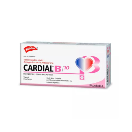 Cardial B 10.0mg comprimidos para soporte cardíaco en perros