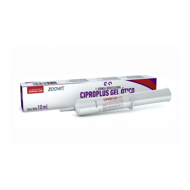 Ciproplus Gel Ótico antibiótico antiinflamatorio para otitis en perros y gatos