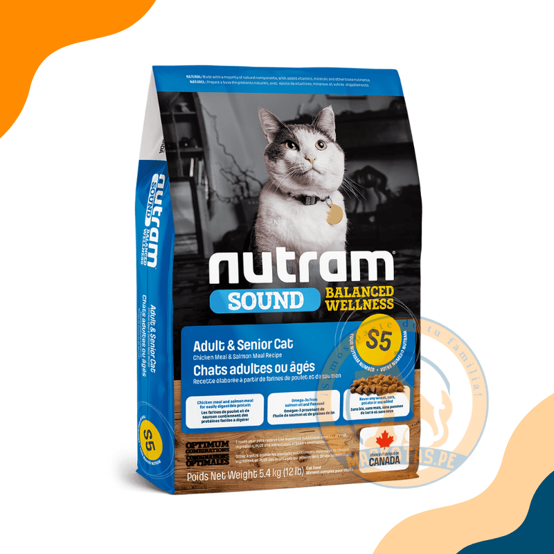 S5 NUTRAM SOUND ADULT & SENIOR CAT 5.4 KG