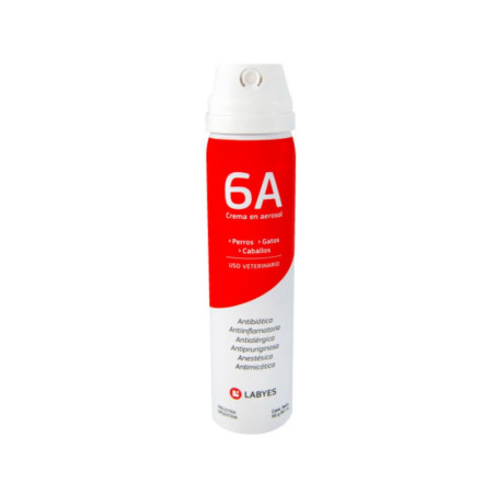 Crema Aerosol 6A dermatológica antiinflamatoria antibiótica para perros y gatos