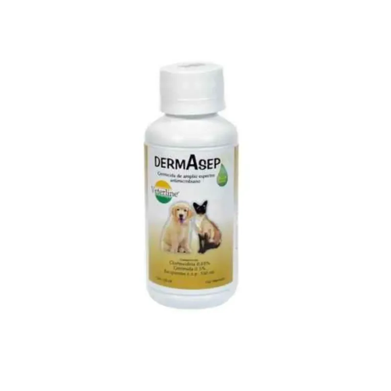 Dermasep solución antiséptica desinfectante para piel de animales