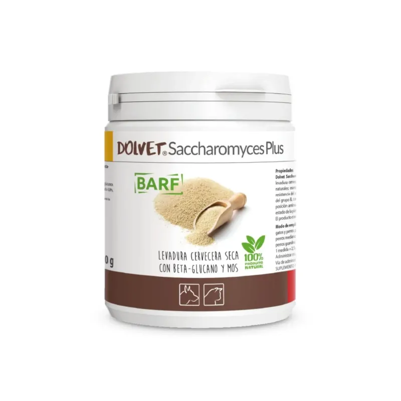 Dolvet Saccharomyces Plus probiótico prebiótico para salud digestiva en perros y gatos