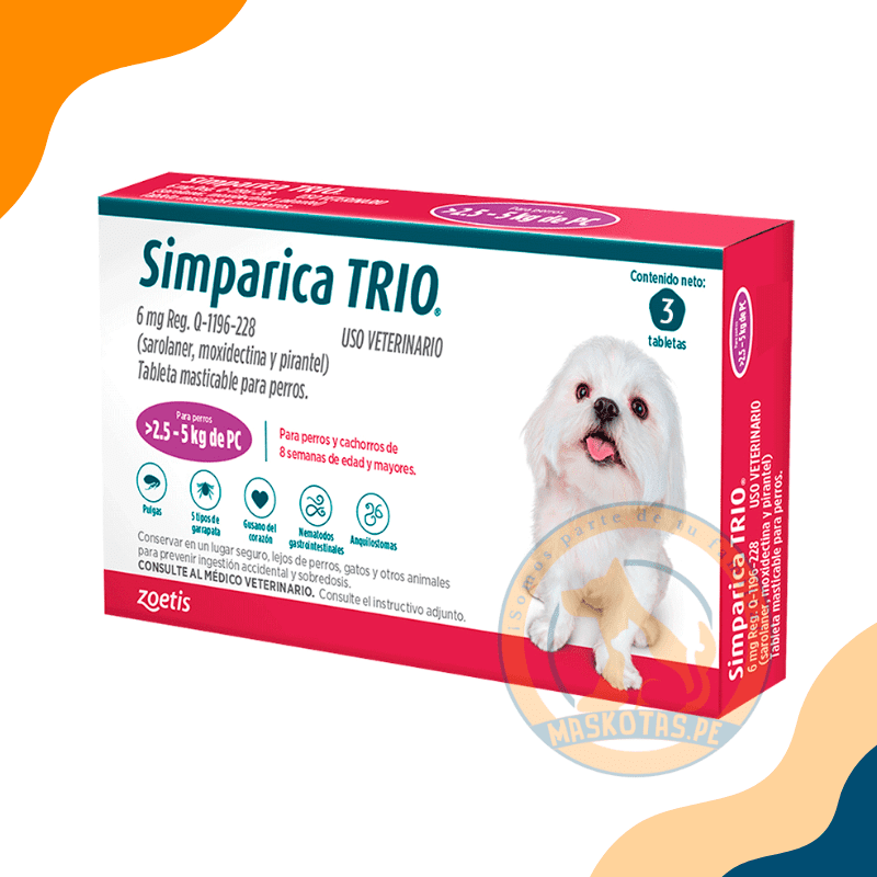 SIMPARICA TRIO X 3TAB (2.6 A 5 KG)