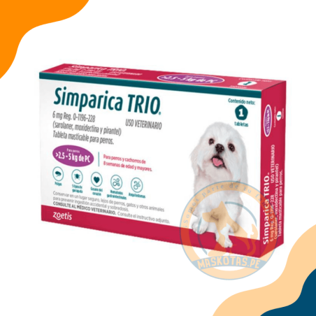 SIMPARICA TRIO X 1TAB (2.6 A 5 KG)