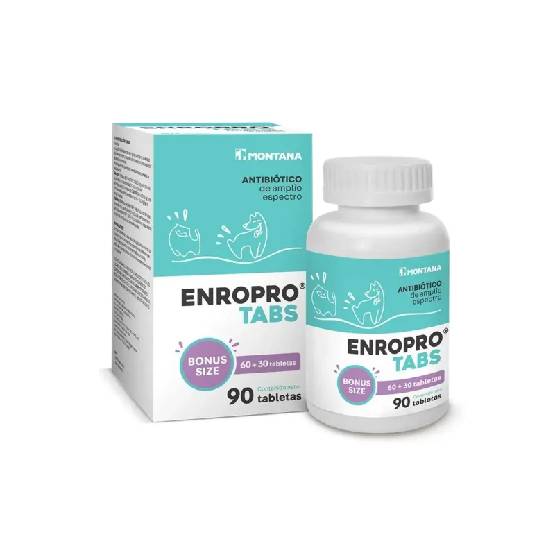 Enropro tabletas antibiótico enrofloxacina para perros y gatos