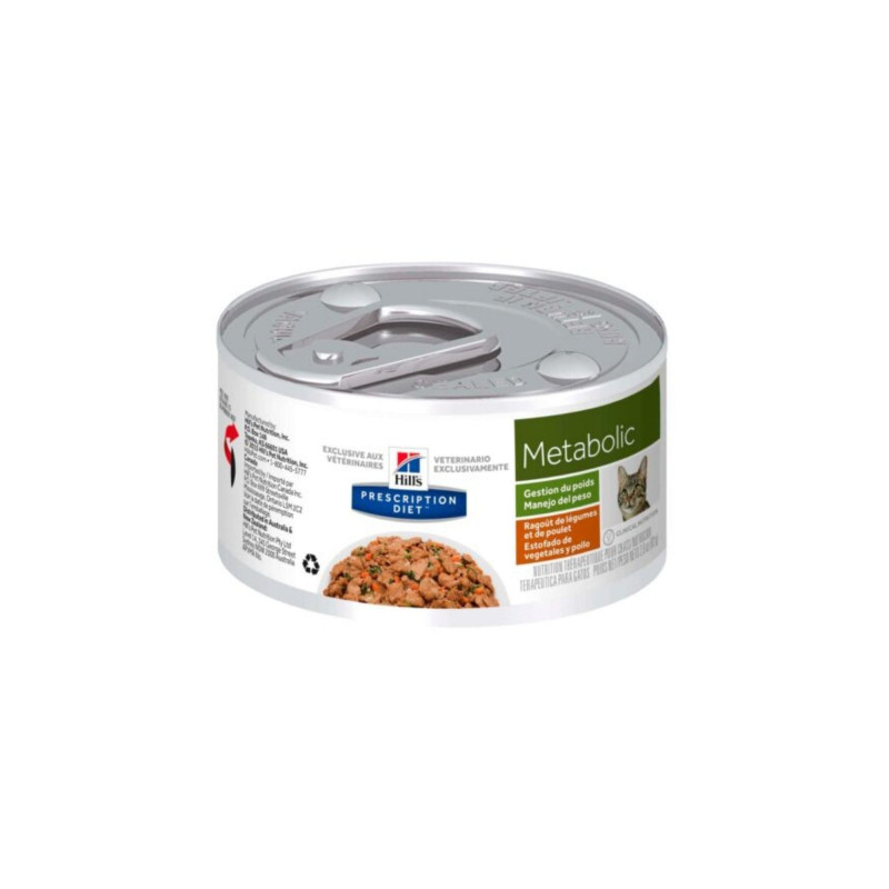 Hills Prescription Diet Feline Metabolic guiso de vegetales y pollo para gatos