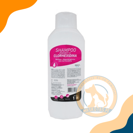 SHAMPOO ZOOVET CON CLORHEXIDINA FRASCO 1 LITRO