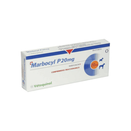 Marbocyl 20mg antibiótico marbofloxacina para perros y gatos