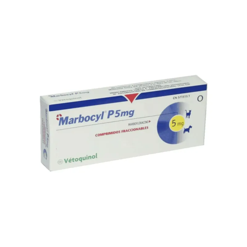 Marbocyl 5mg antibiótico marbofloxacina para perros y gatos