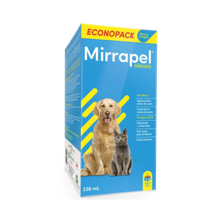 Mirrapel Oleoso suplemento de omega para piel y pelaje de perros y gatos