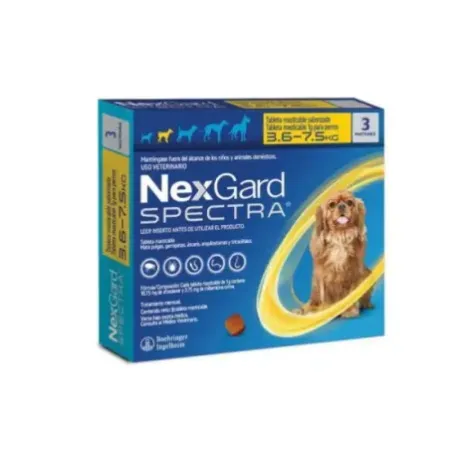 NexGard Spectra S antiparasitario masticable para perros 3.5-7.5 kg