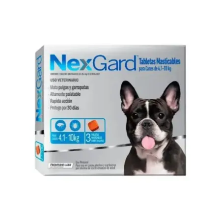 NexGard comprimido masticable antipulgas garrapatas para perros 4.1-10 kg