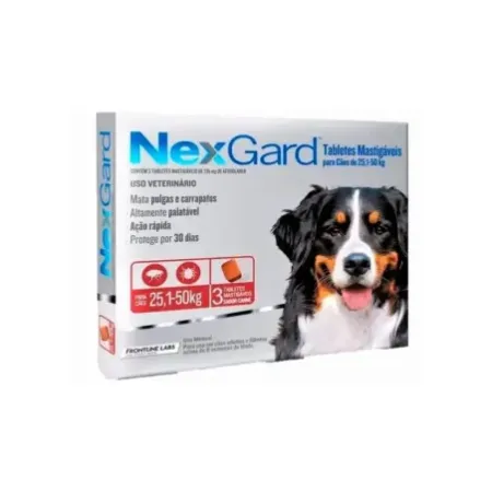 NexGard comprimido masticable antipulgas garrapatas para perros 25.1-50 kg