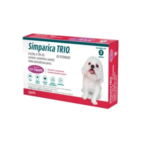 Simparica Trio antiparasitario masticable para perros 2.6-5kg