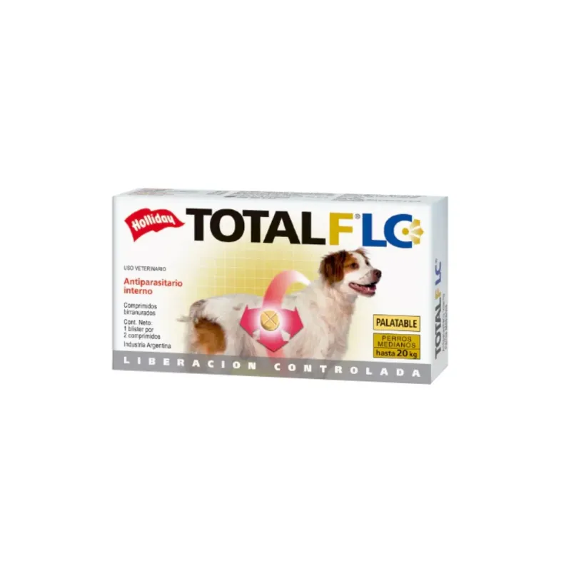 Total FLC comprimidos antiparasitarios para perros medianos