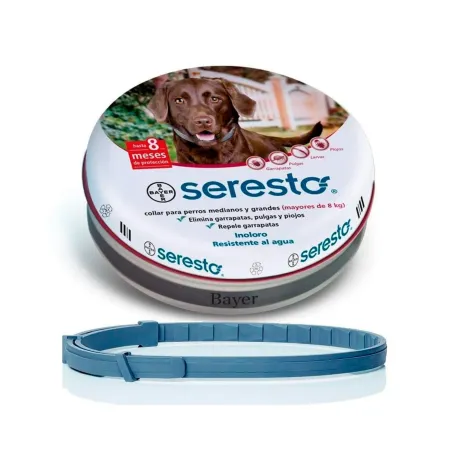 ELANCO SERESTO COLLAR PERROS MEDIANOS Y GRANDES - MAYORES A 8 KG | Maskotas.pe