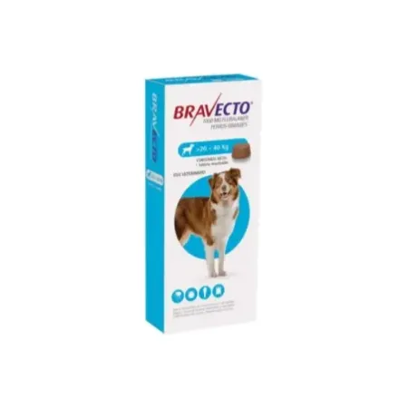 Bravecto 1000mg comprimido masticable antipulgas garrapatas para perros 20-40 kg